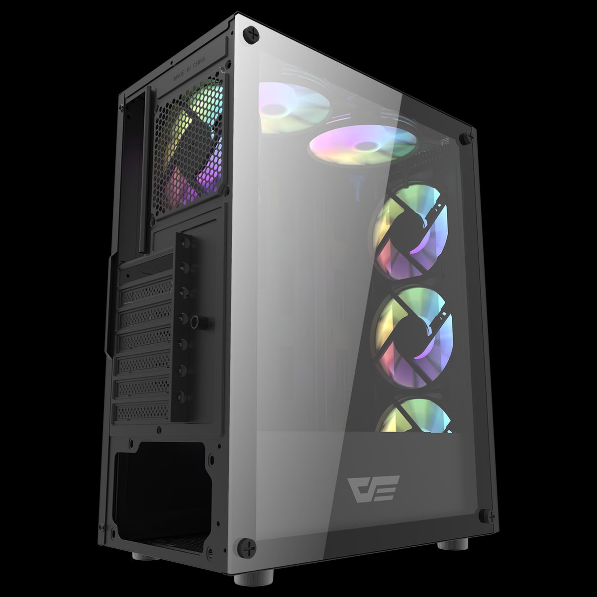 Gabinete Gamer DarkFlash DK151 RGB Mid Tower - Negro - 2