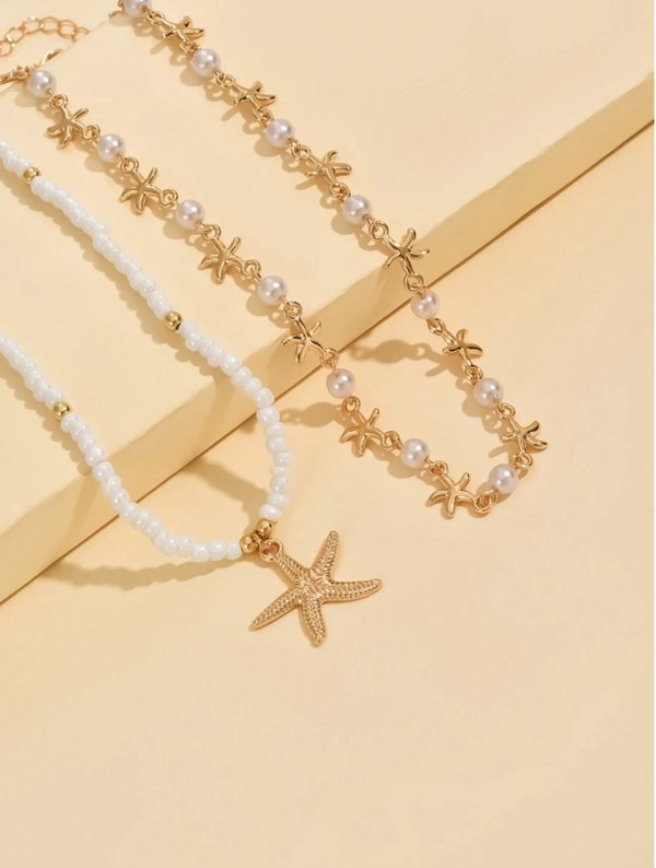 SET DE 2 COLLARES ESTRELLA DE MAR