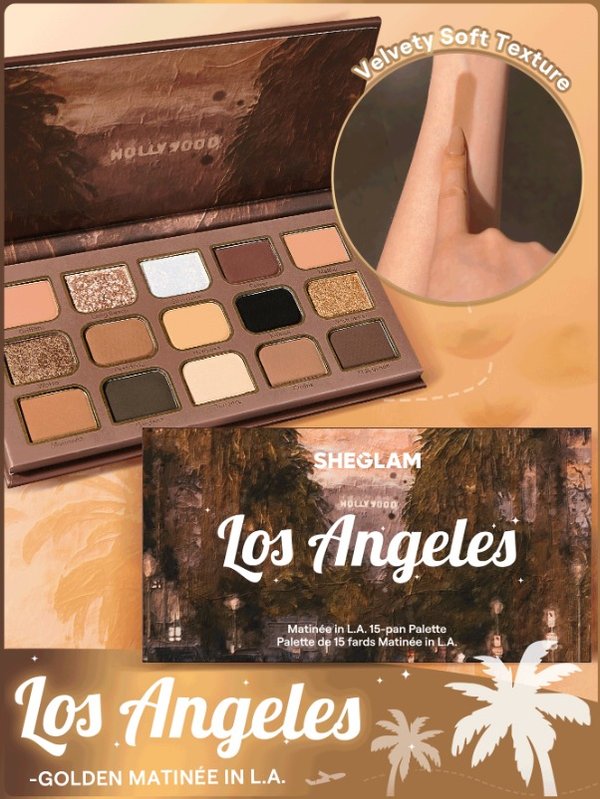 SHEGLAM Matinée in L.A. – Paleta de Sombras de 15 Tonos
