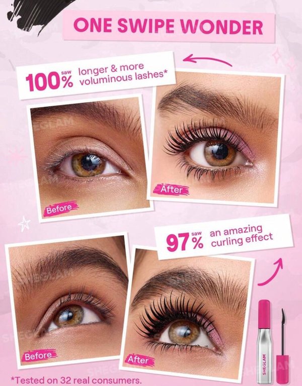 SHEGLAM Lashlighter Up & Out – Máscara de Pestañas