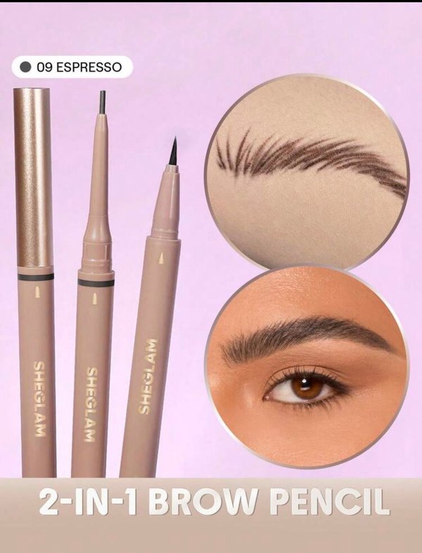 SHEGLAM Brows On Demand – Lápiz para Cejas 2 en 1 | Espresso