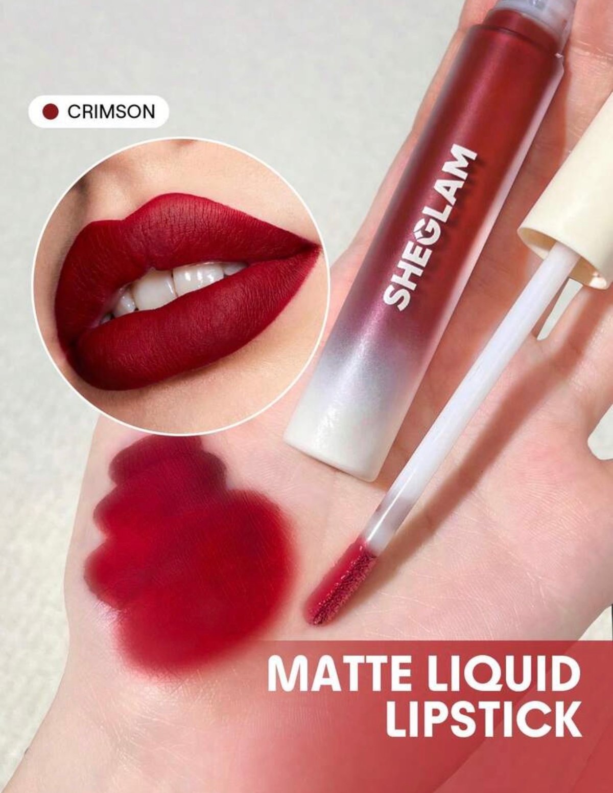 SHEGLAM Allure Matte Liquid Lipstick – Crimson - 3