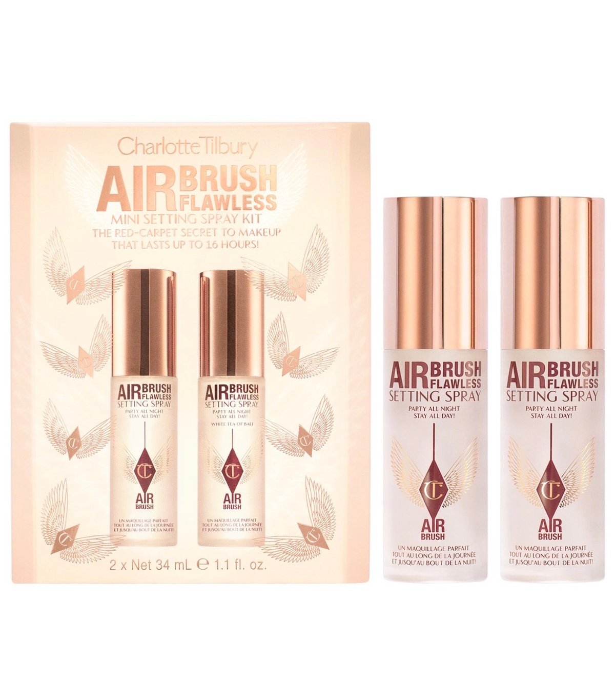 CHARLOTTE TILBURY MINI AIRBRUSH FLAWLESS SETTING SPRAY DUO