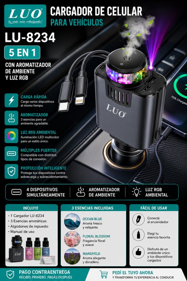 Cargador para Vehículo 5 en 1