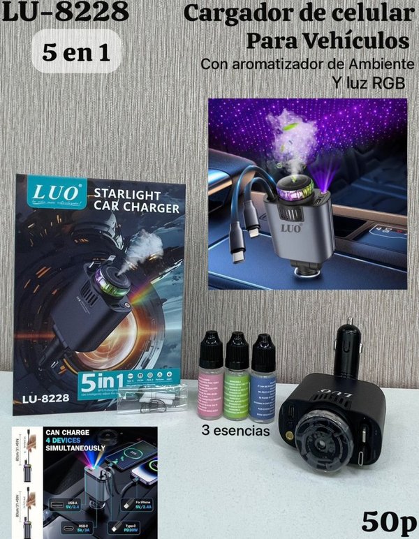 Cargador para Vehículo 5 en 1