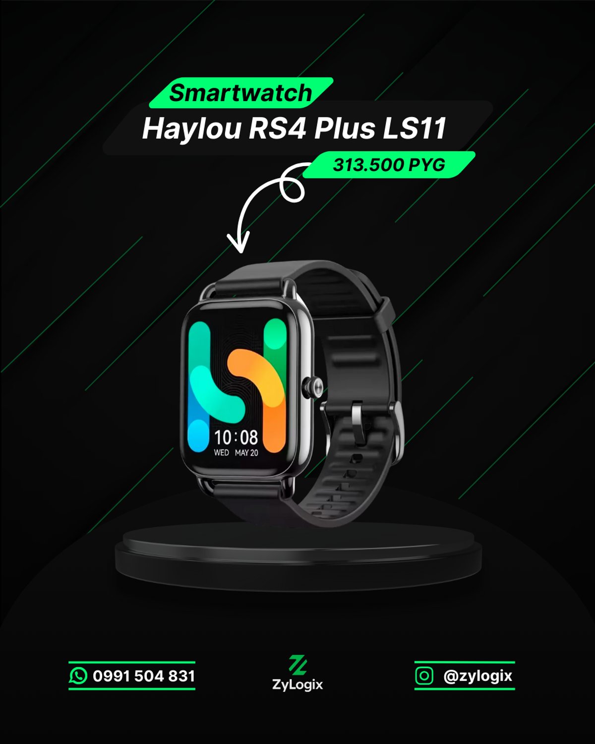 Smartwatch Haylou RS4 Plus LS11 - Negro