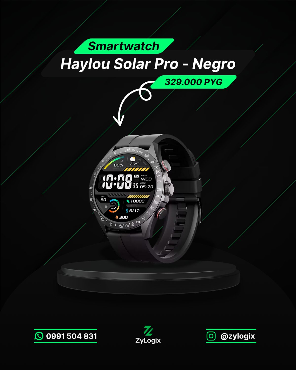 Smartwatch Haylou Solar Pro LS18 22mm - Negro