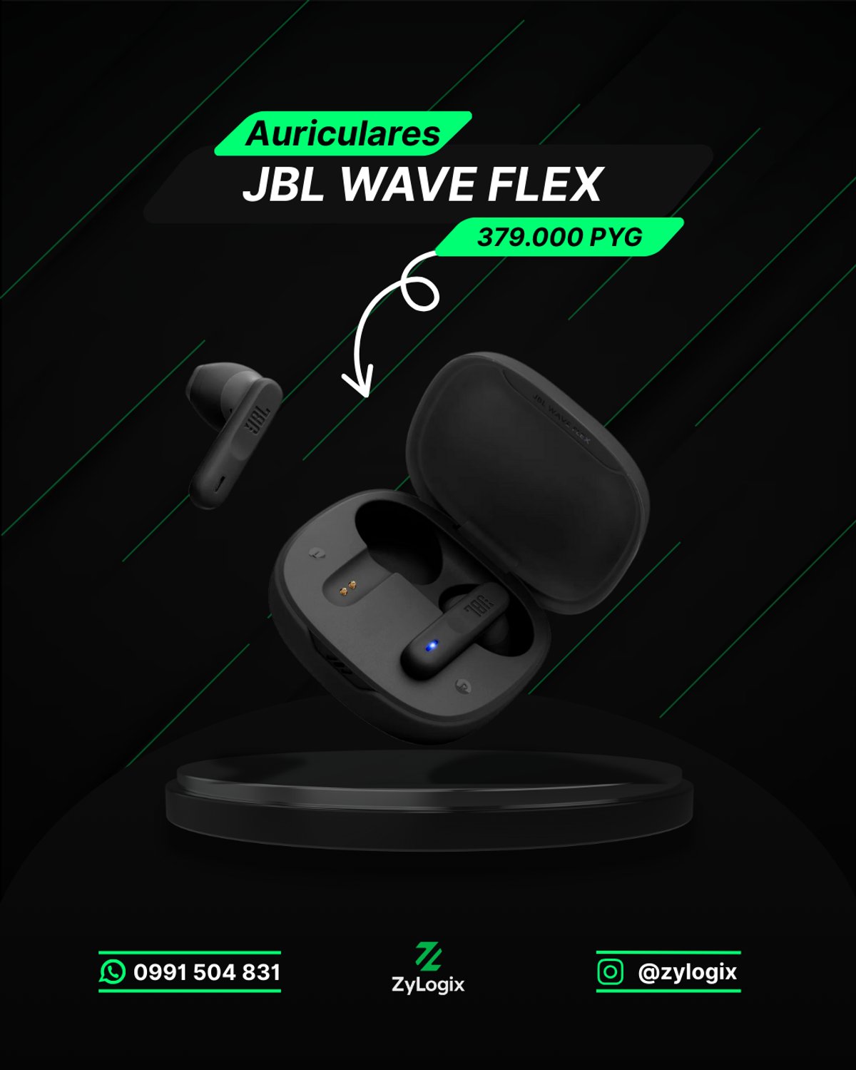 Auriculares JBL Wave Flex Wireless - Negro