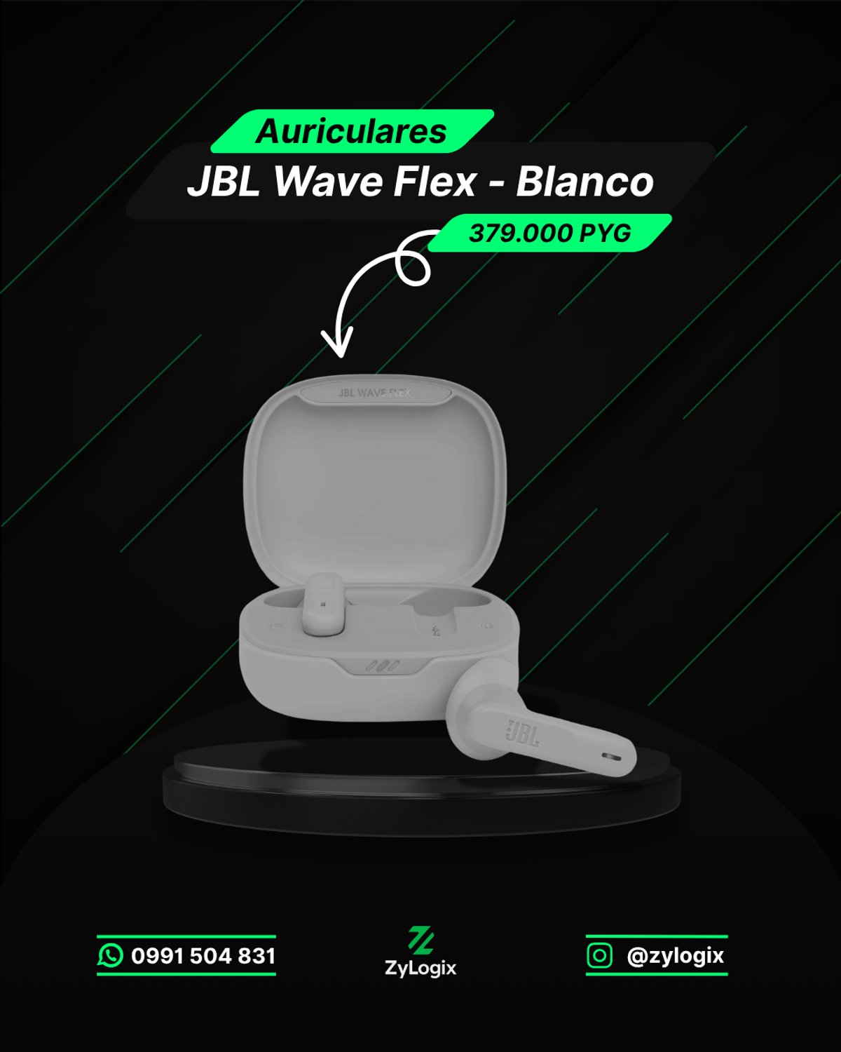 Auriculares JBL Wave Flex Wireless - Negro